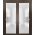 Sartodoors Double Barn Interior Door, Concrete PLANUM2102DBD-CA-6096